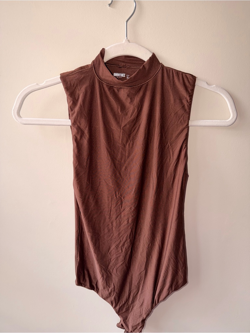 aerie Brown Sleeveless Mock Neck Bodysuit